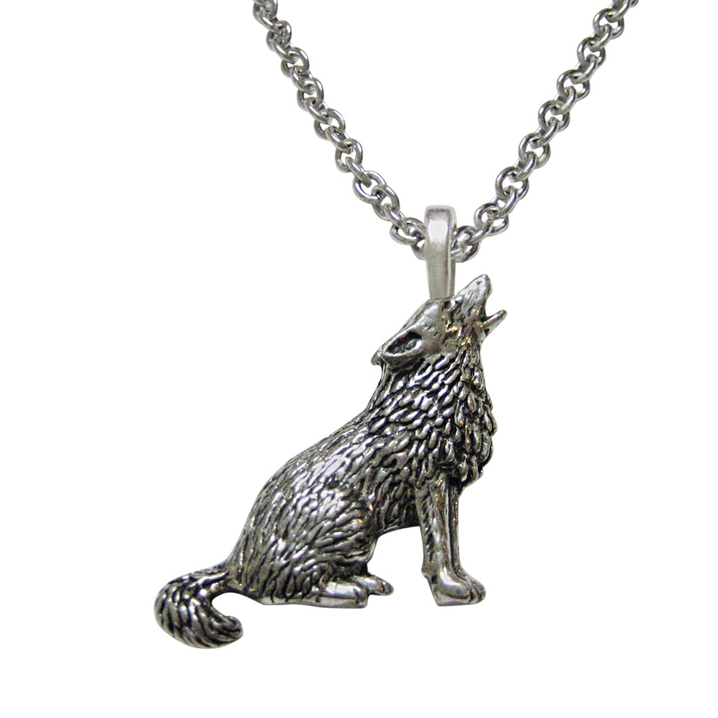 Howling Wolf Pendant Necklace